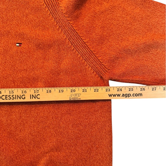 Tommy Hilfiger Burnt Orange Cotton Crewneck Sweater XL —Preppy Y2K 90s D21 - Picture 3 of 7